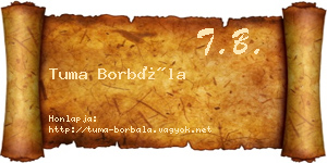 Tuma Borbála névjegykártya